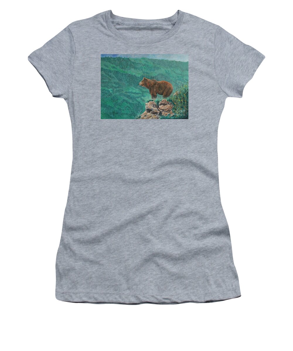 Bear Women's T-Shirt featuring the painting The Franklin Grizzly Bear by Bob Williams