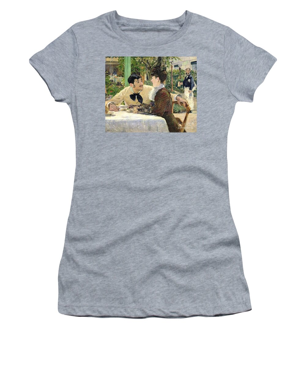 The Women's T-Shirt featuring the painting The Garden of Pere Lathuille by Edouard Manet
