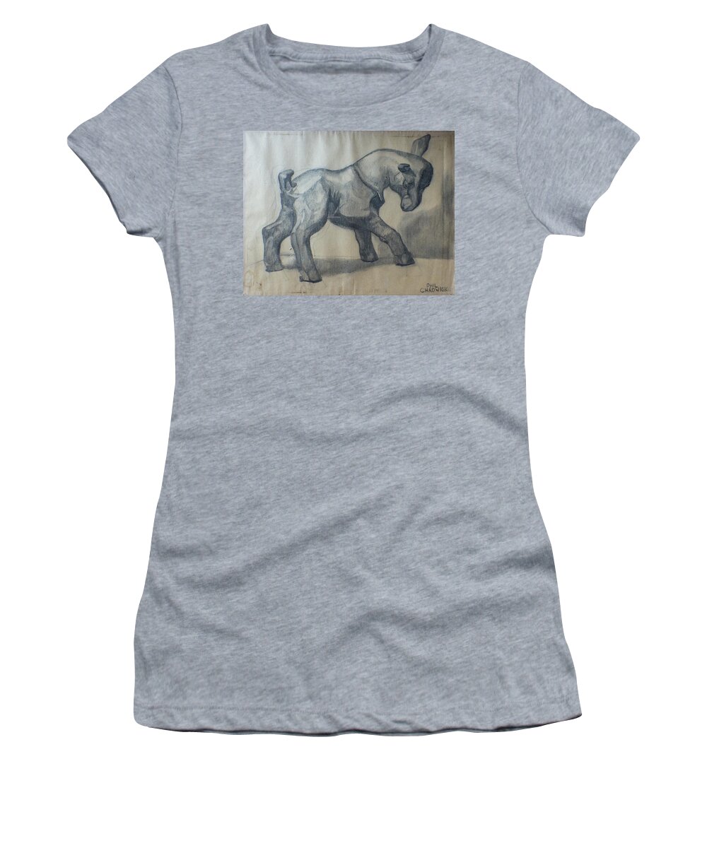0 Women's T-Shirt featuring the painting The Glass Goat by Phil Chadwick