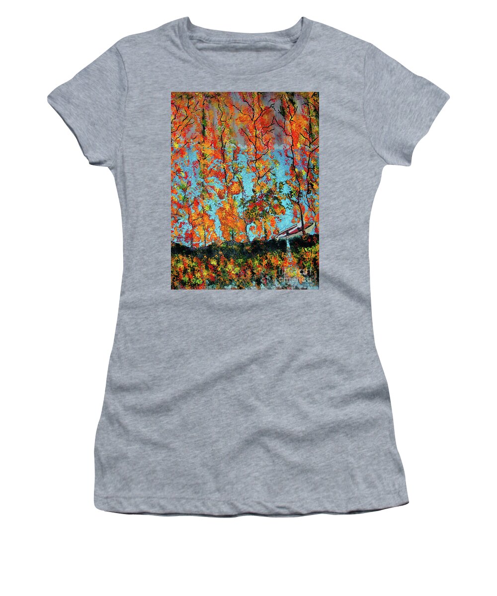 Autumn Women's T-Shirt featuring the painting The Glory of Autumn painting by Raquel Bright
