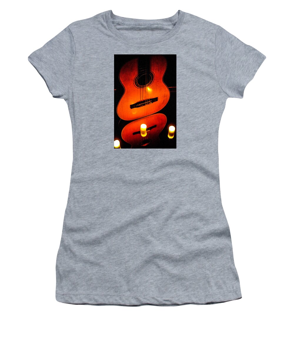  Women's T-Shirt featuring the photograph The glow of music by Gerald Kloss