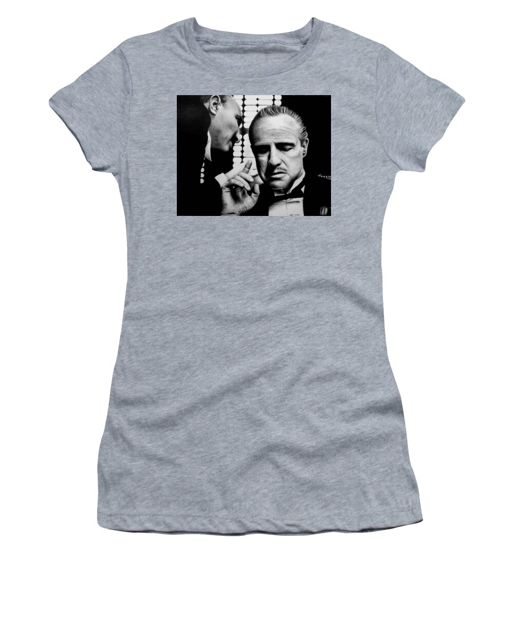 The Godfather Women's T-Shirt featuring the drawing The Godfather by Rick Fortson