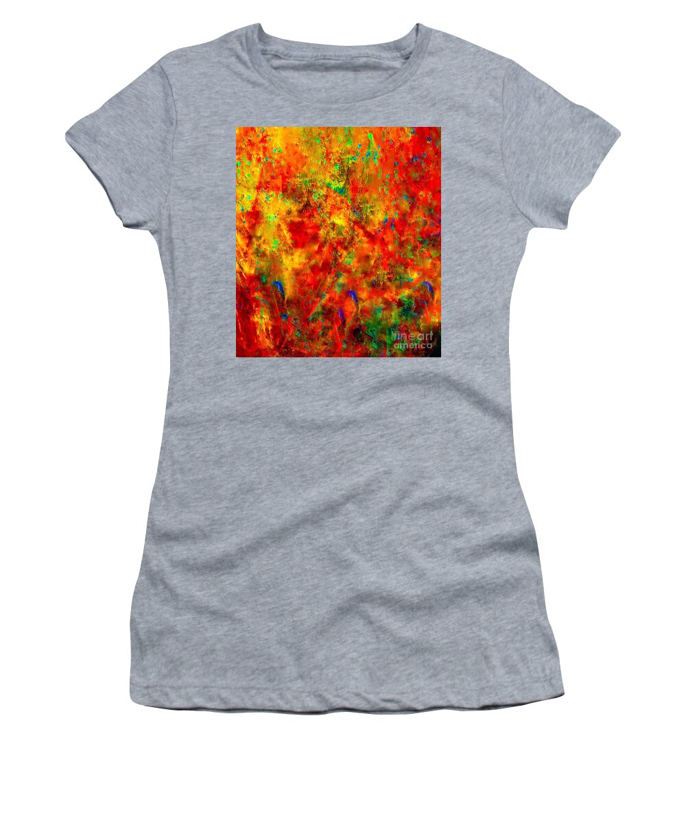 Abstract Women's T-Shirt featuring the painting The Greatest Treasure Is Love by Catalina Walker