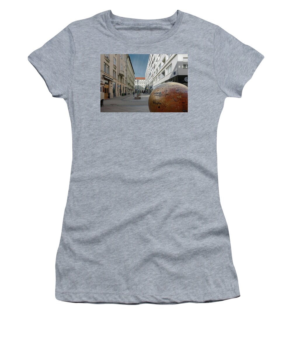 Zagreb Women's T-Shirt featuring the photograph The Grounded Sun Zagreb by Steven Richman