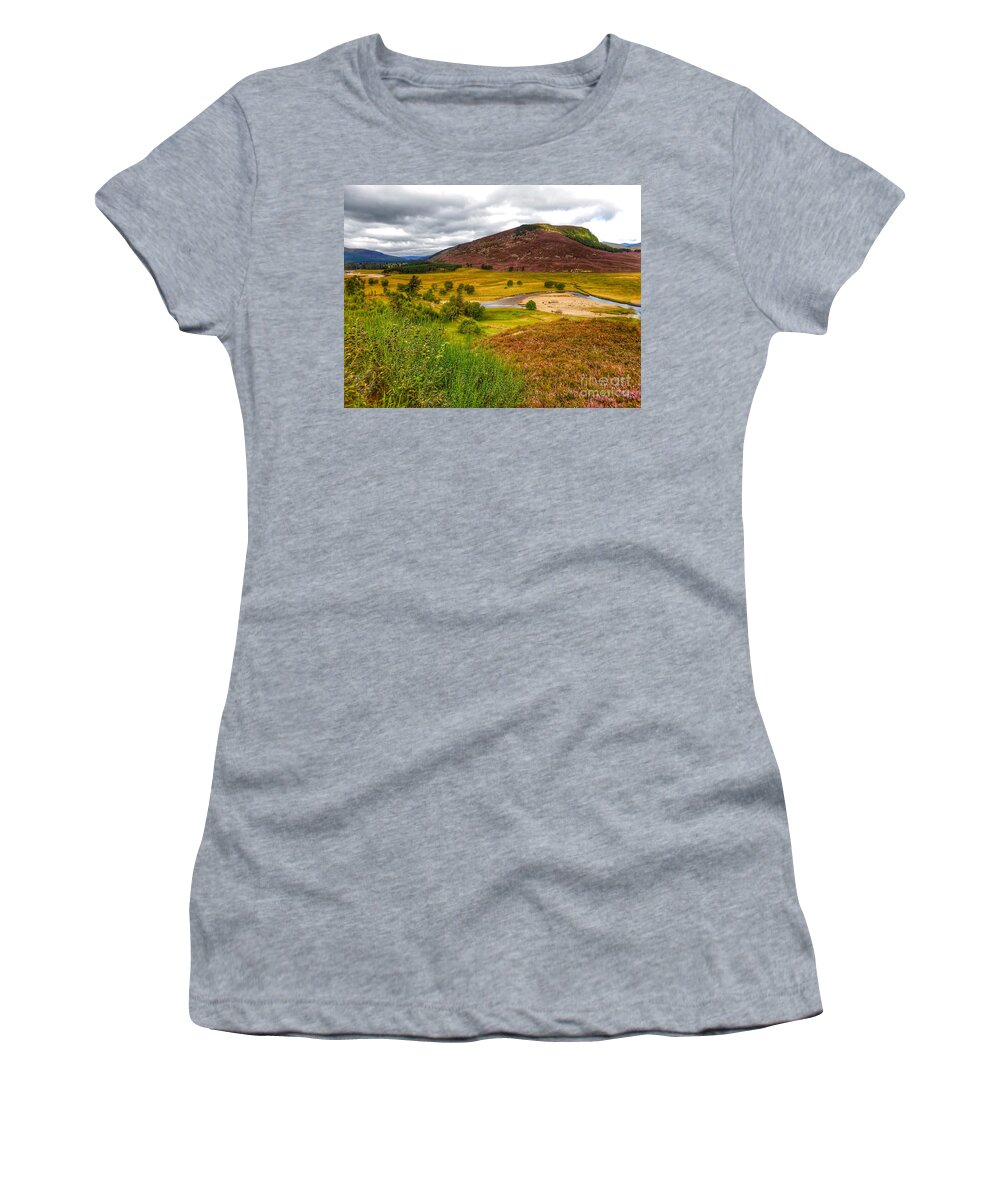 Royal Deeside Women's T-Shirt featuring the photograph The Heather at Royal Deeside by Joan-Violet Stretch
