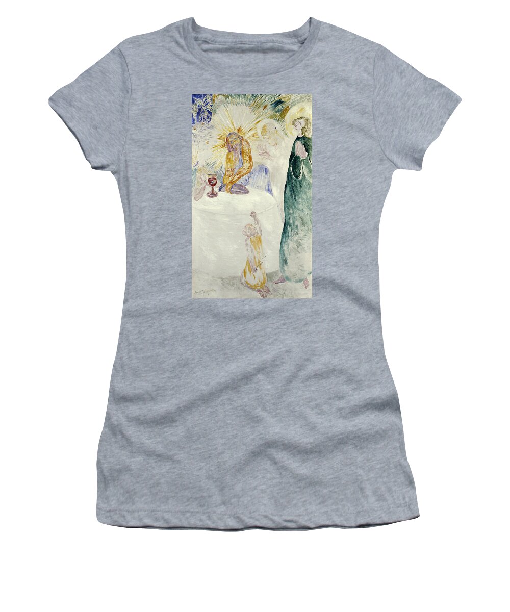 Ernst Josephson Women's T-Shirt featuring the painting The Holy Sacrament by Ernst Josephson