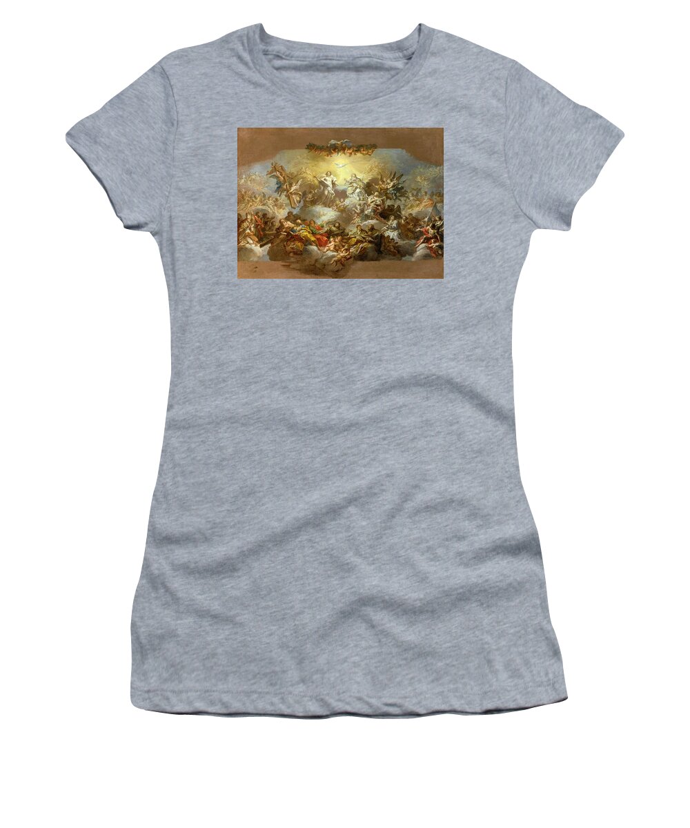 Sebastiano Conca Women's T-Shirt featuring the painting The Holy Trinity and Saints in Glory by Sebastiano Conca