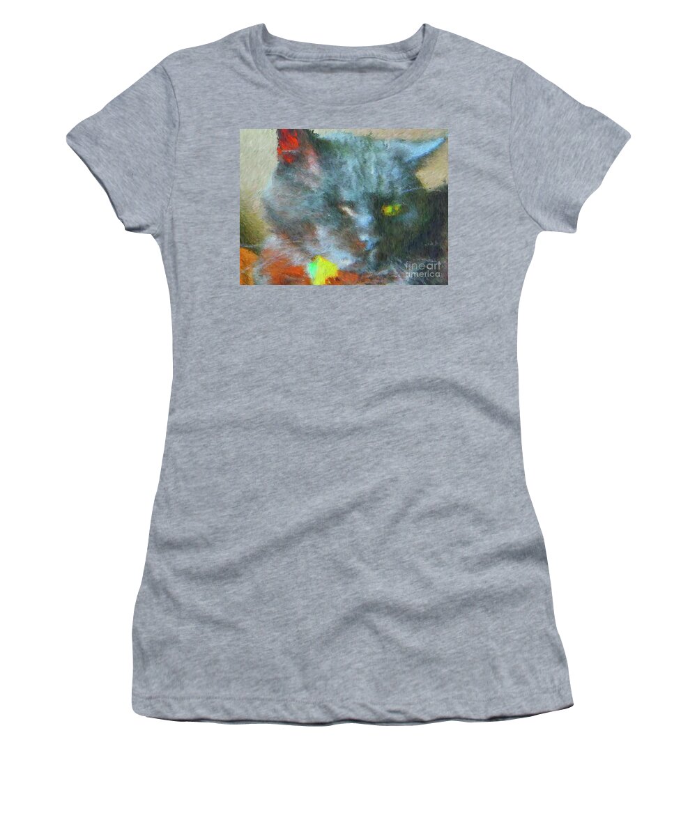 Cat Women's T-Shirt featuring the digital art The Impressionist by Scott Evers