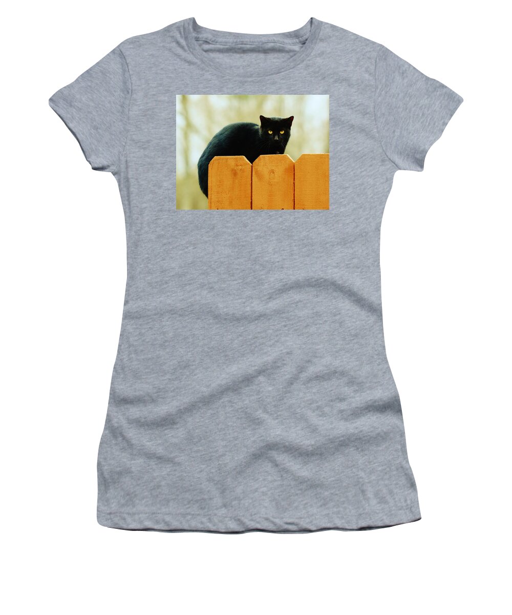Cat Women's T-Shirt featuring the photograph The Instigator by Eileen Brymer