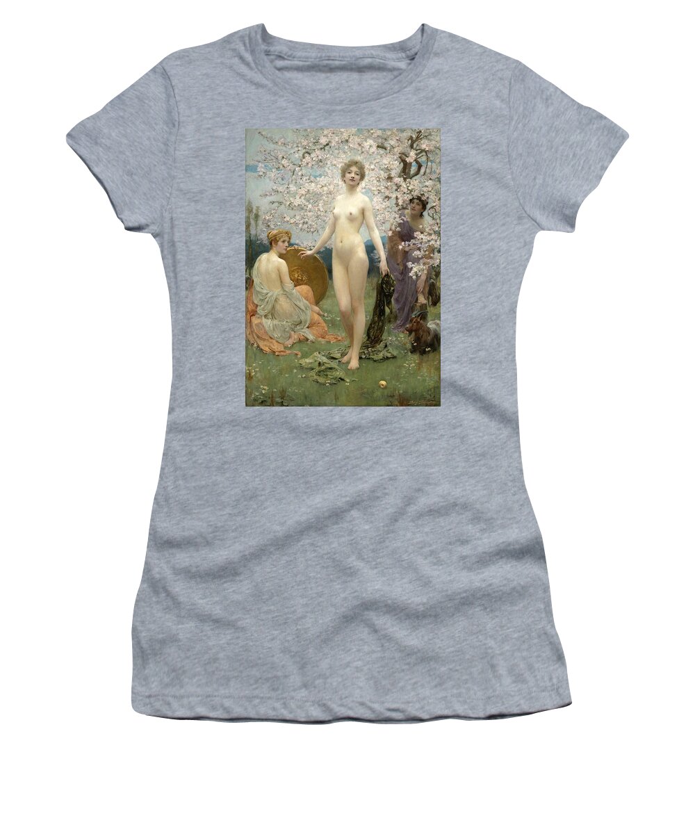 Solomon Joseph Solomon Women's T-Shirt featuring the painting The Judgment of Paris by Solomon Joseph Solomon