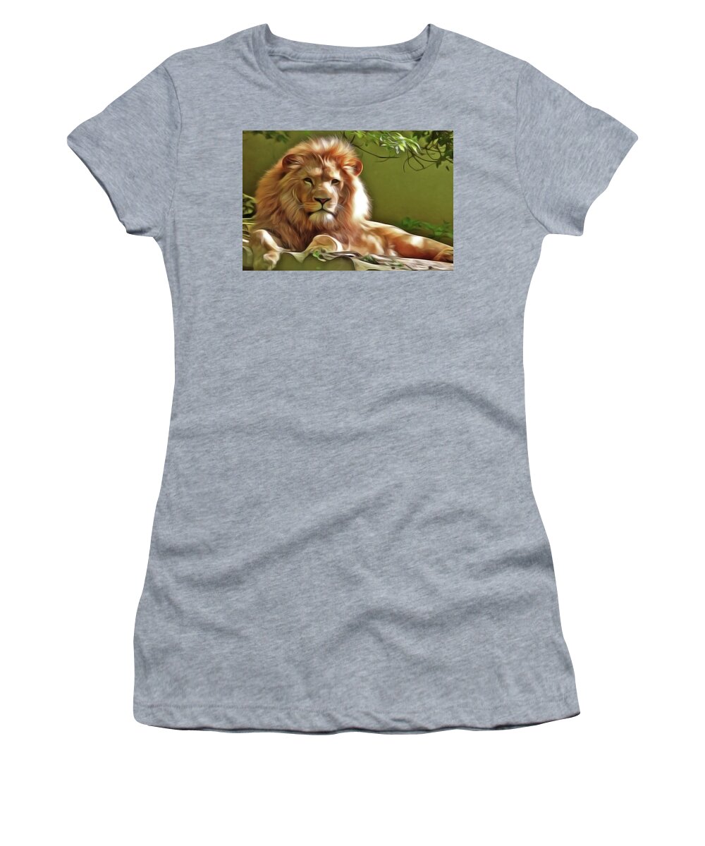 Lion King Women's T-Shirt featuring the painting The King by Harry Warrick