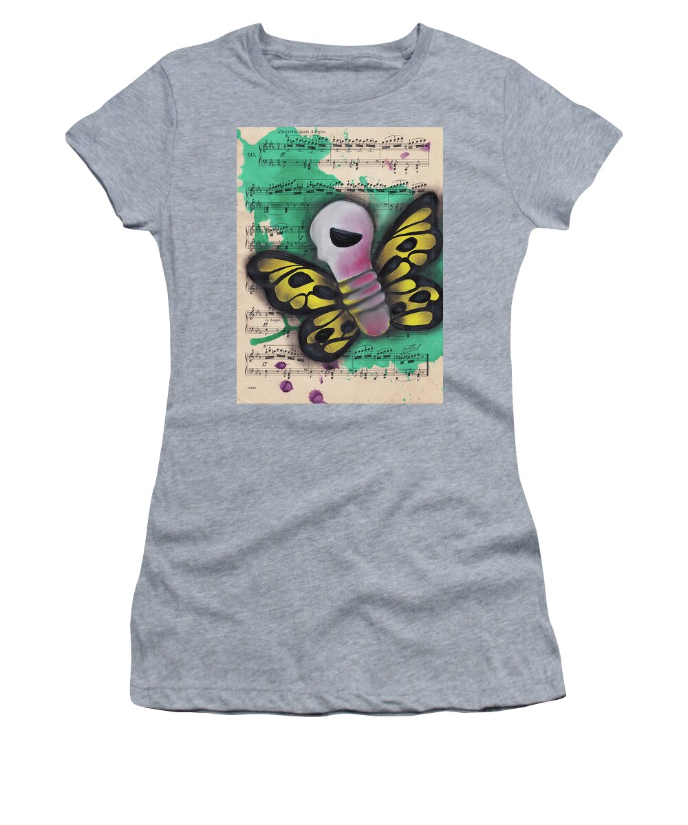 Day Of The Dead Women's T-Shirt featuring the painting The Lifecycle by Abril Andrade