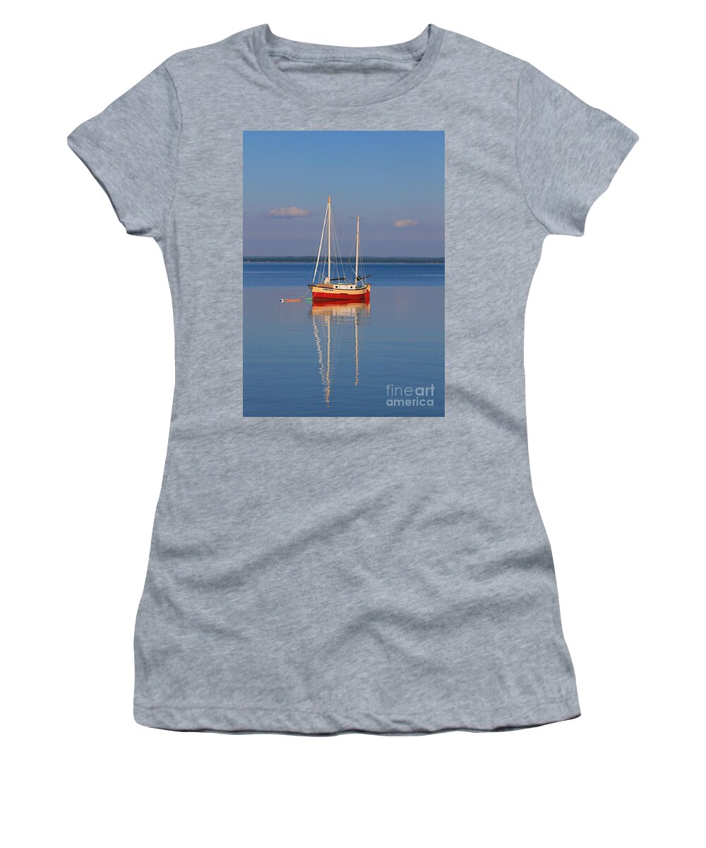 Boat Women's T-Shirt featuring the photograph The Lonely Sail Boat by Robert Pearson