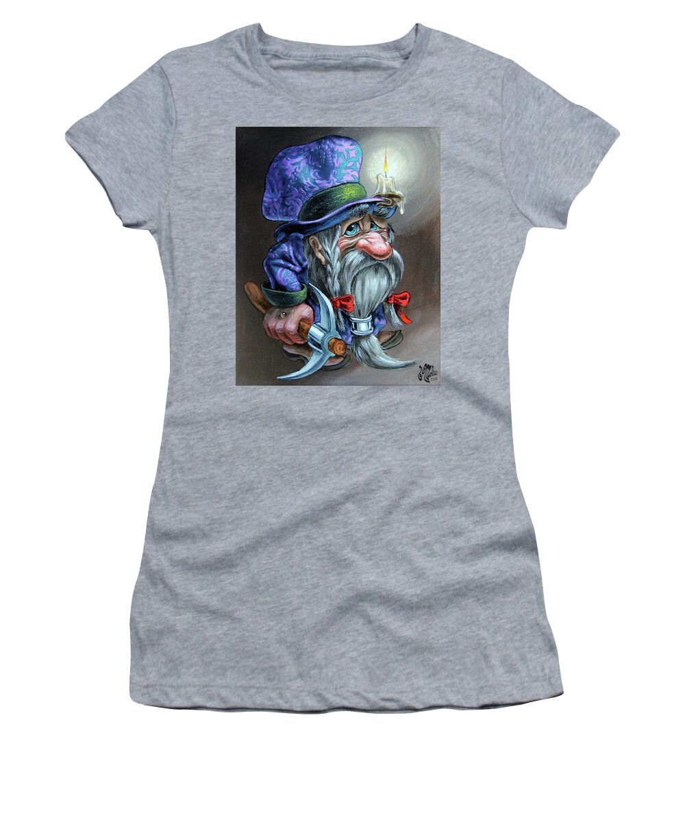Miner Women's T-Shirt featuring the painting The Lost Digger by Victor Molev