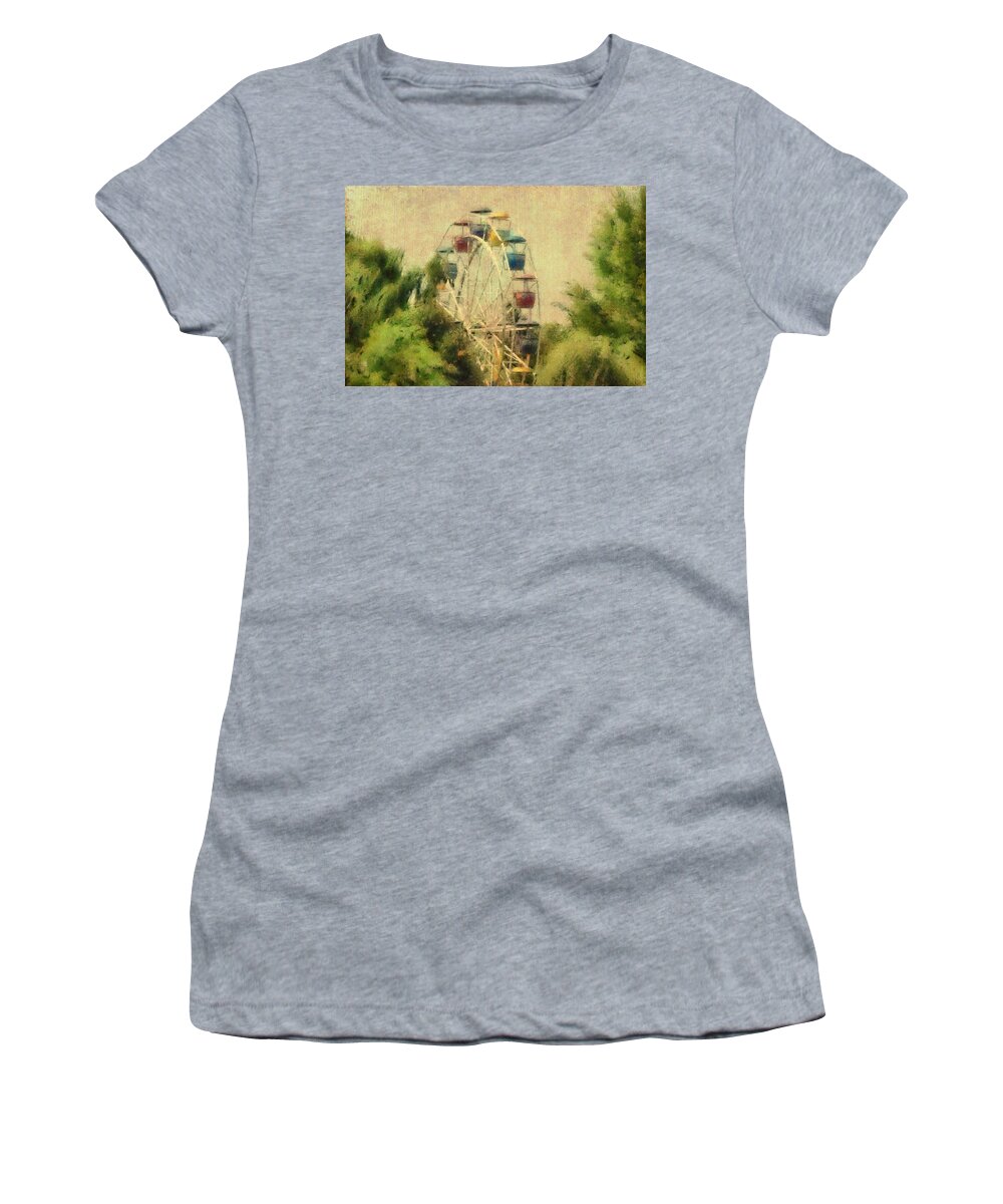 Ferris Wheel Women's T-Shirt featuring the photograph The Lover's Ride by Trish Tritz