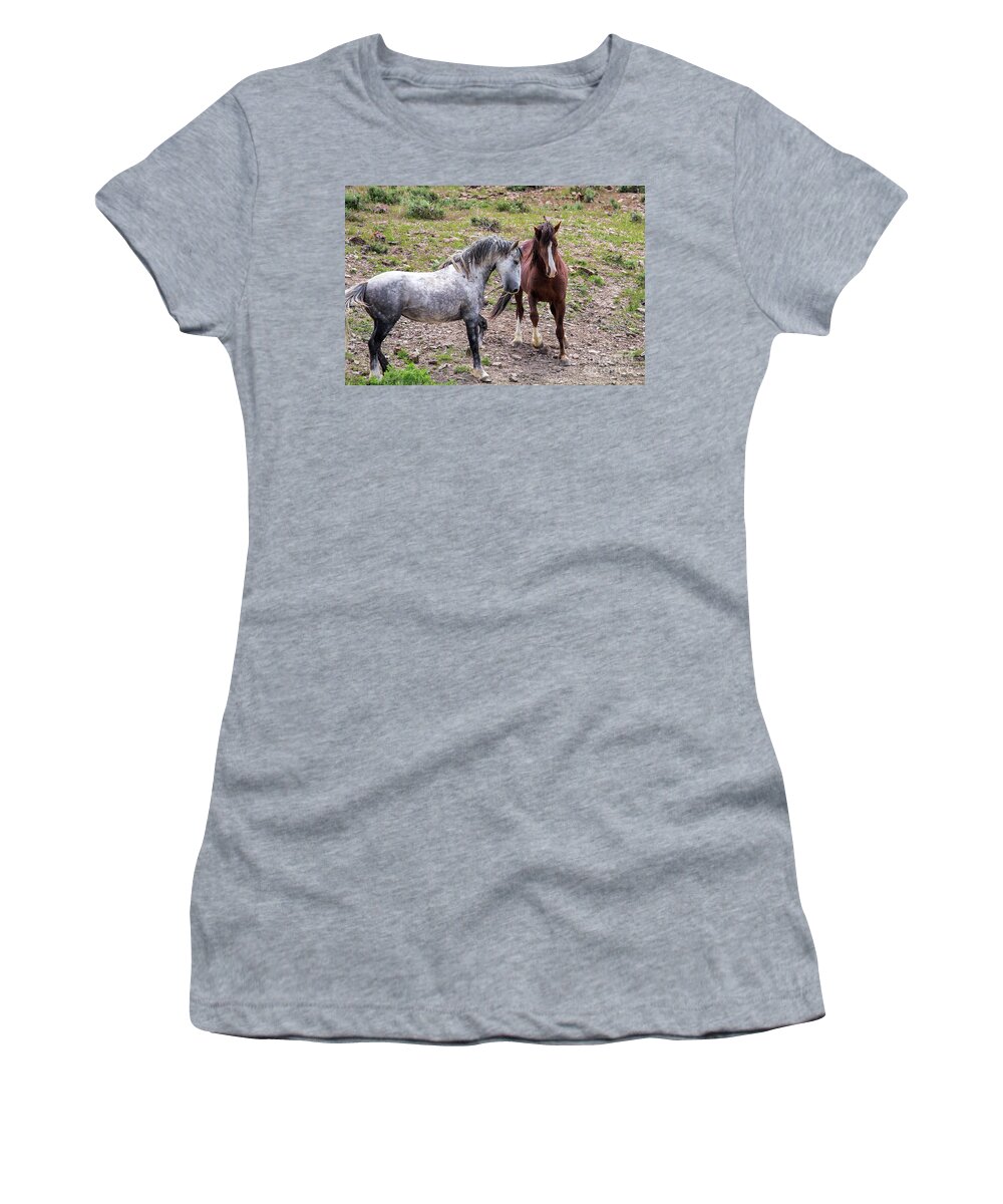 Horses Women's T-Shirt featuring the photograph The Main Event by Jim Garrison