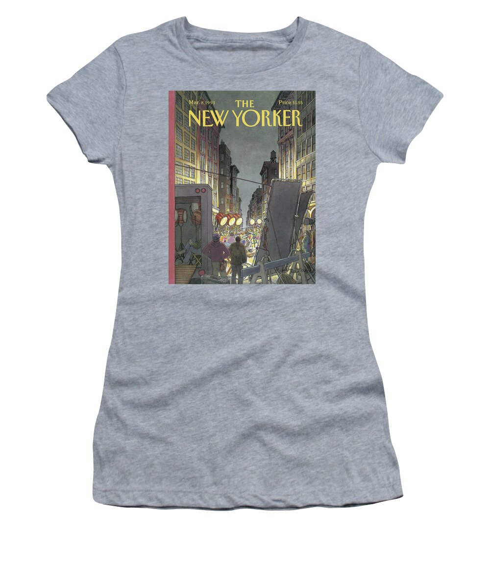 Movie Women's T-Shirt featuring the painting New Yorker March 8th, 1993 by Roxie Munro