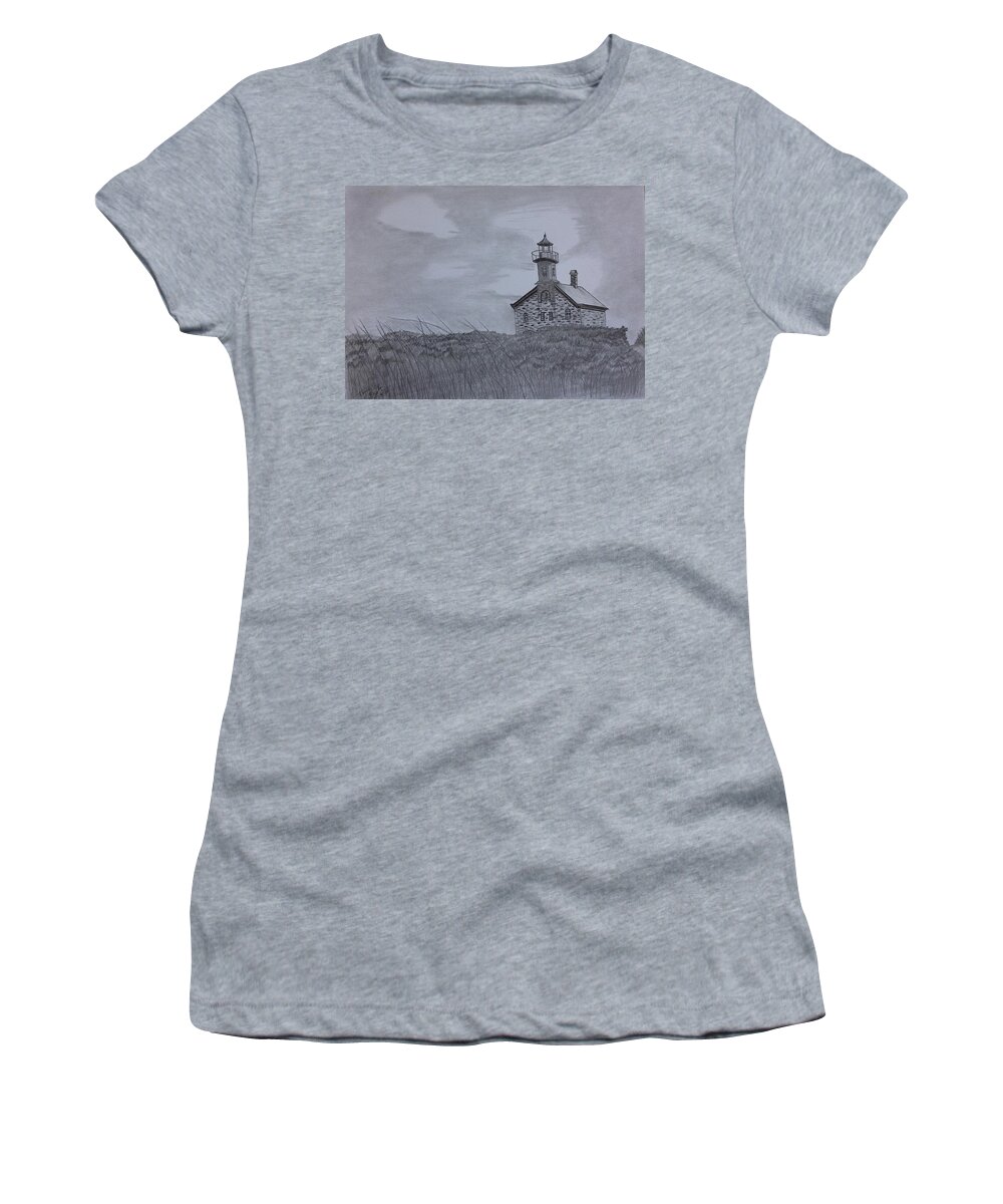 Lighthouses Women's T-Shirt featuring the drawing The North Light by Tony Clark
