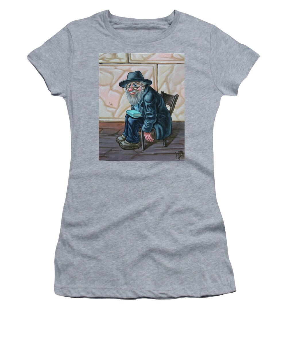 Wailing Wall Women's T-Shirt featuring the painting The old man near the Western Wall by Victor Molev