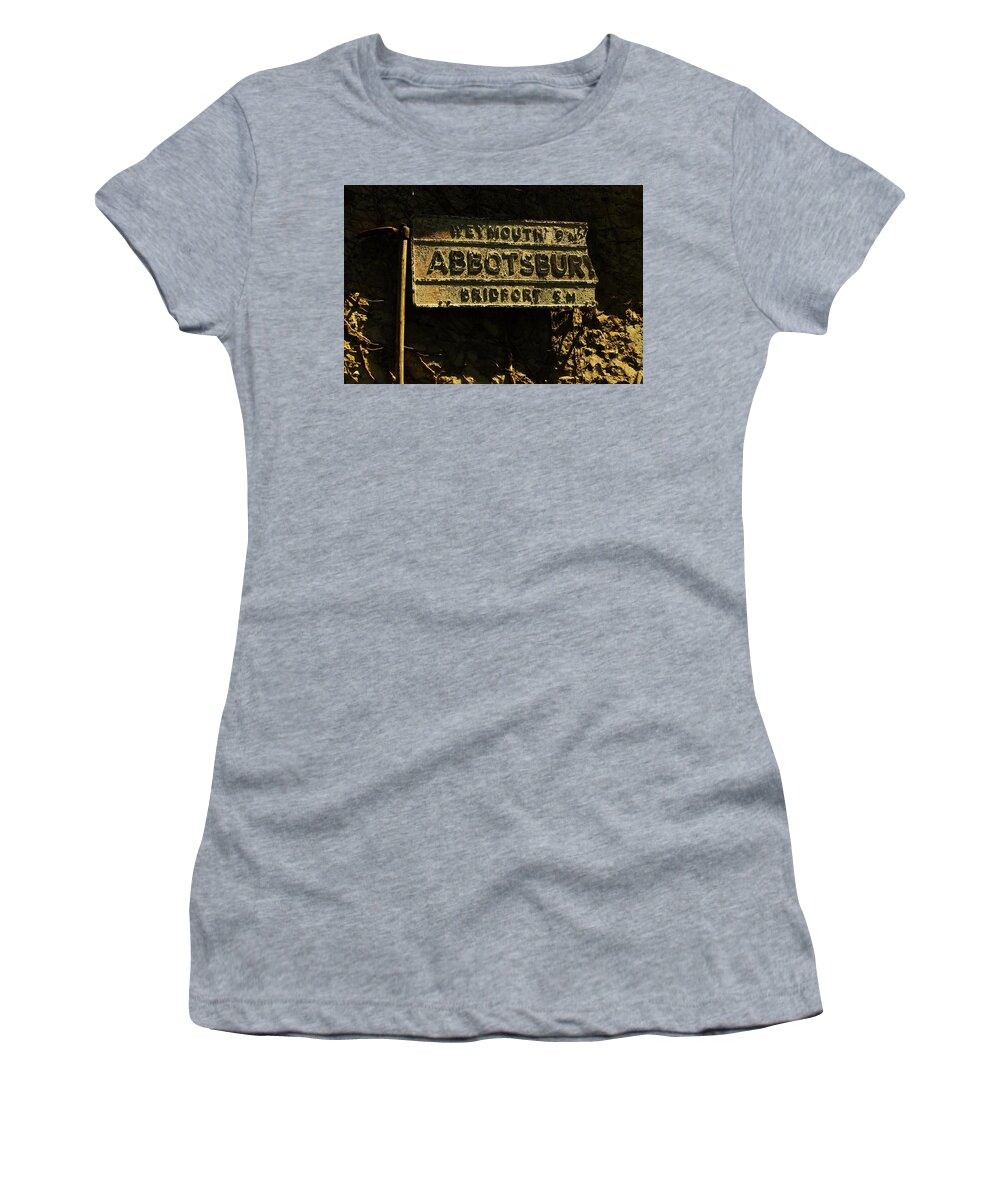 Signs Women's T-Shirt featuring the photograph The Old Road Sign by Richard Denyer