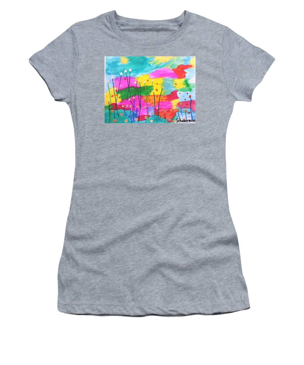 Original Painting Women's T-Shirt featuring the painting The Painted Desert by Susan Schanerman