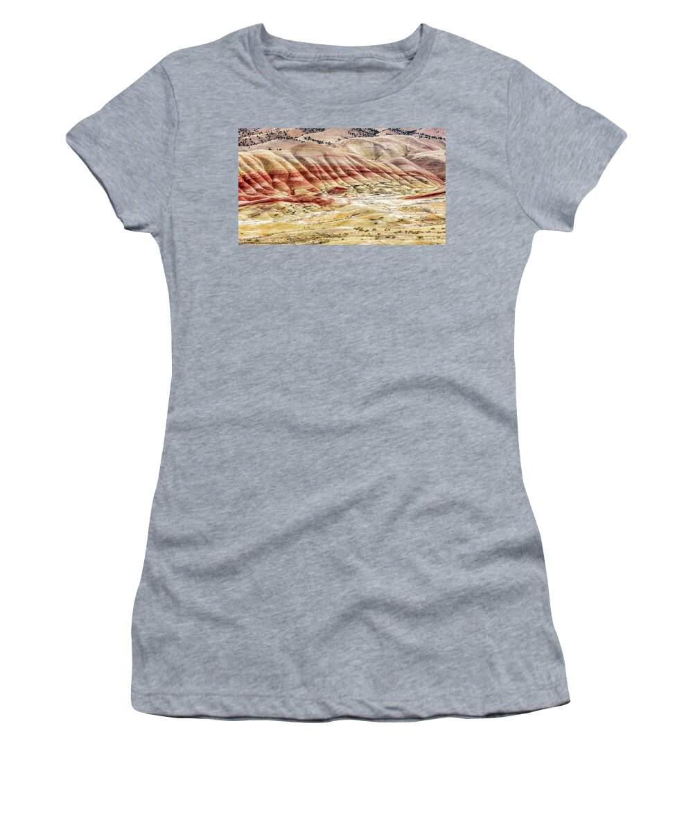 Painted Hills Women's T-Shirt featuring the photograph The Painted Hills of John Day Fossil Beds by Pierre Leclerc Photography