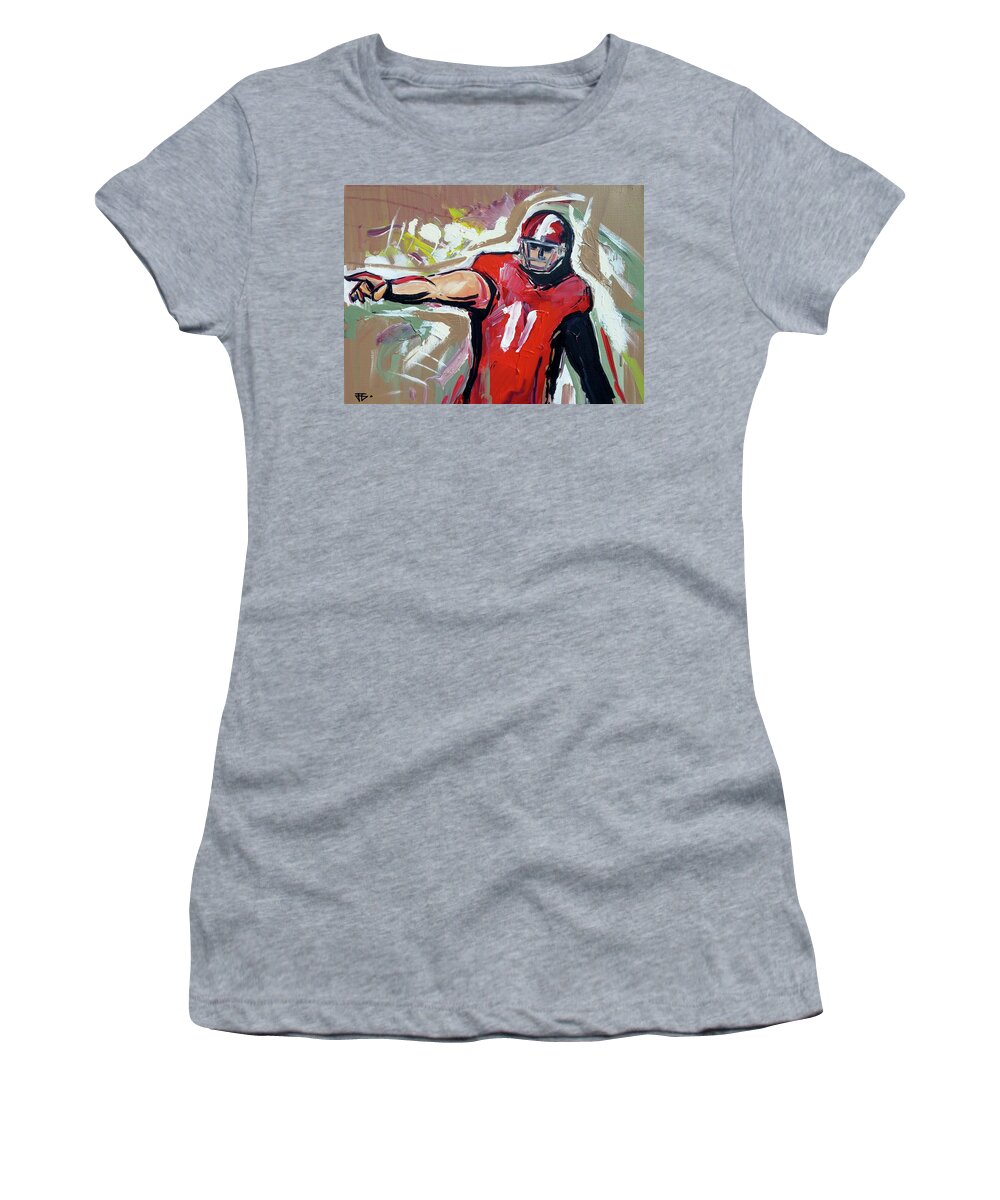  Women's T-Shirt featuring the painting The pass by John Gholson