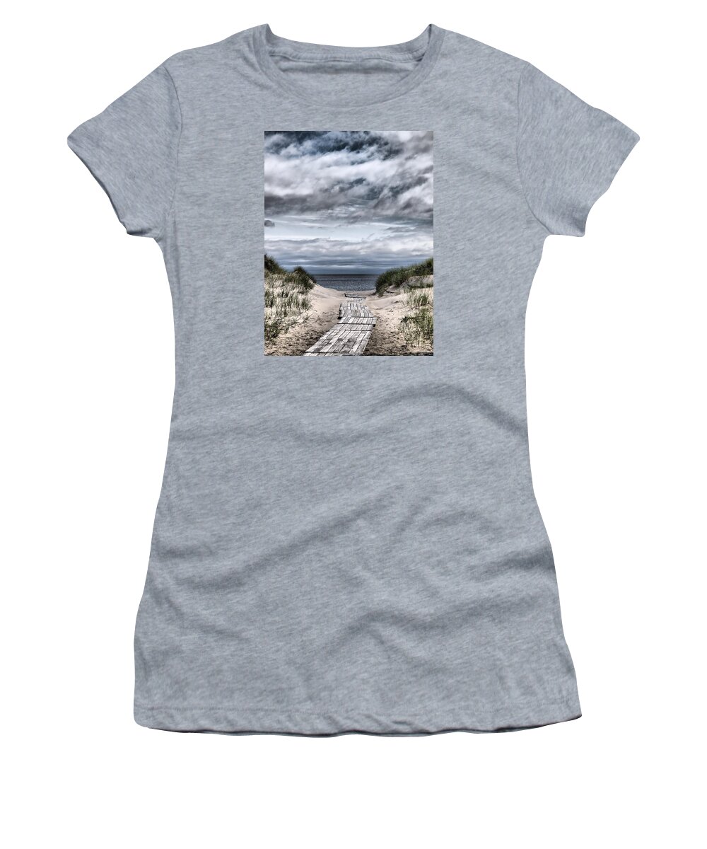 Lehtokukka Women's T-Shirt featuring the photograph The Path to the Beach by Jouko Lehto