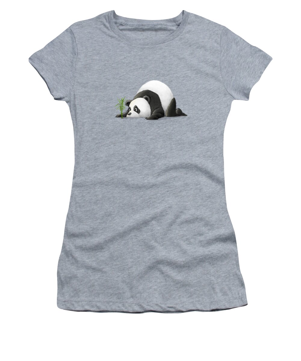 #faatoppicks Women's T-Shirt featuring the digital art The Patient Panda by Michael Ciccotello
