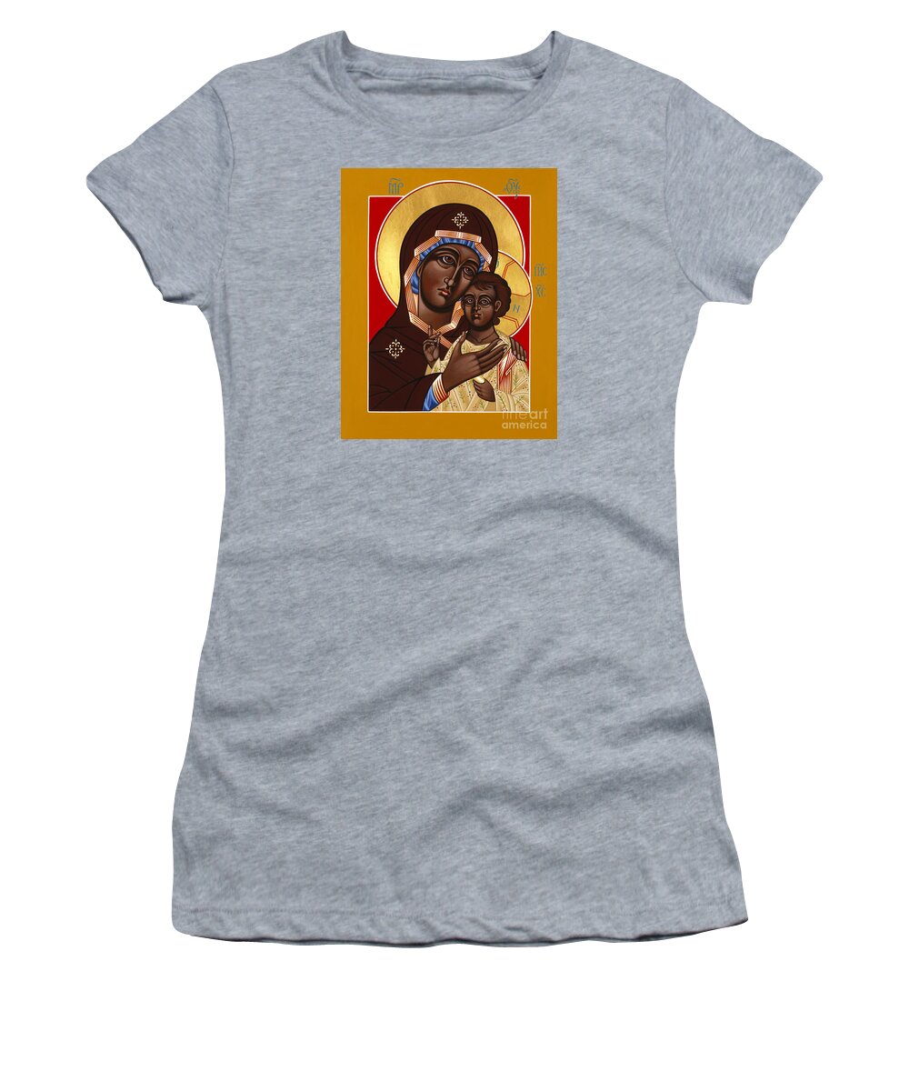 The Petrovskya Icon Women's T-Shirt featuring the painting The Petrovskya Icon of the Mother of God 128 by William Hart McNichols