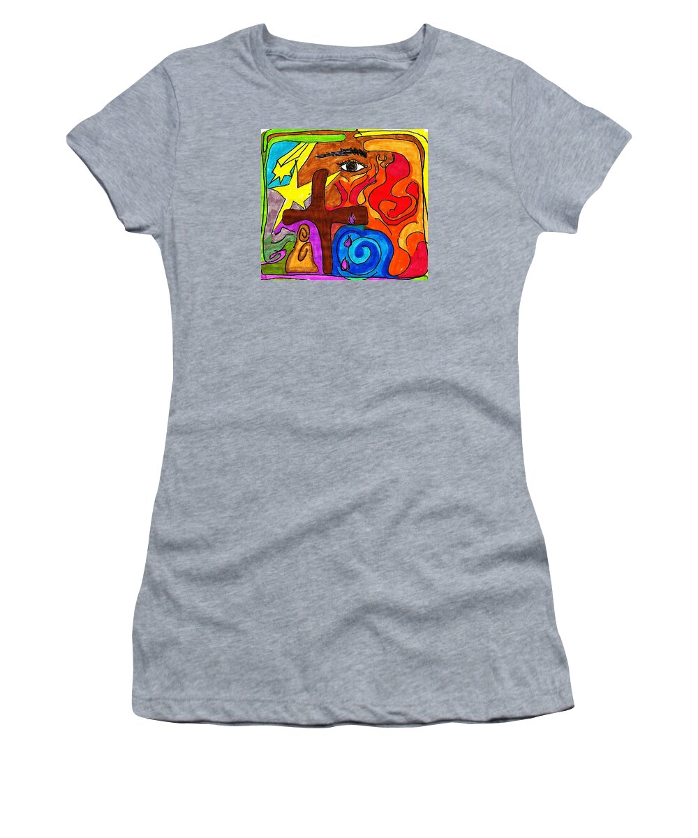 Abstract Women's T-Shirt featuring the drawing The Prophet by Martin Cline