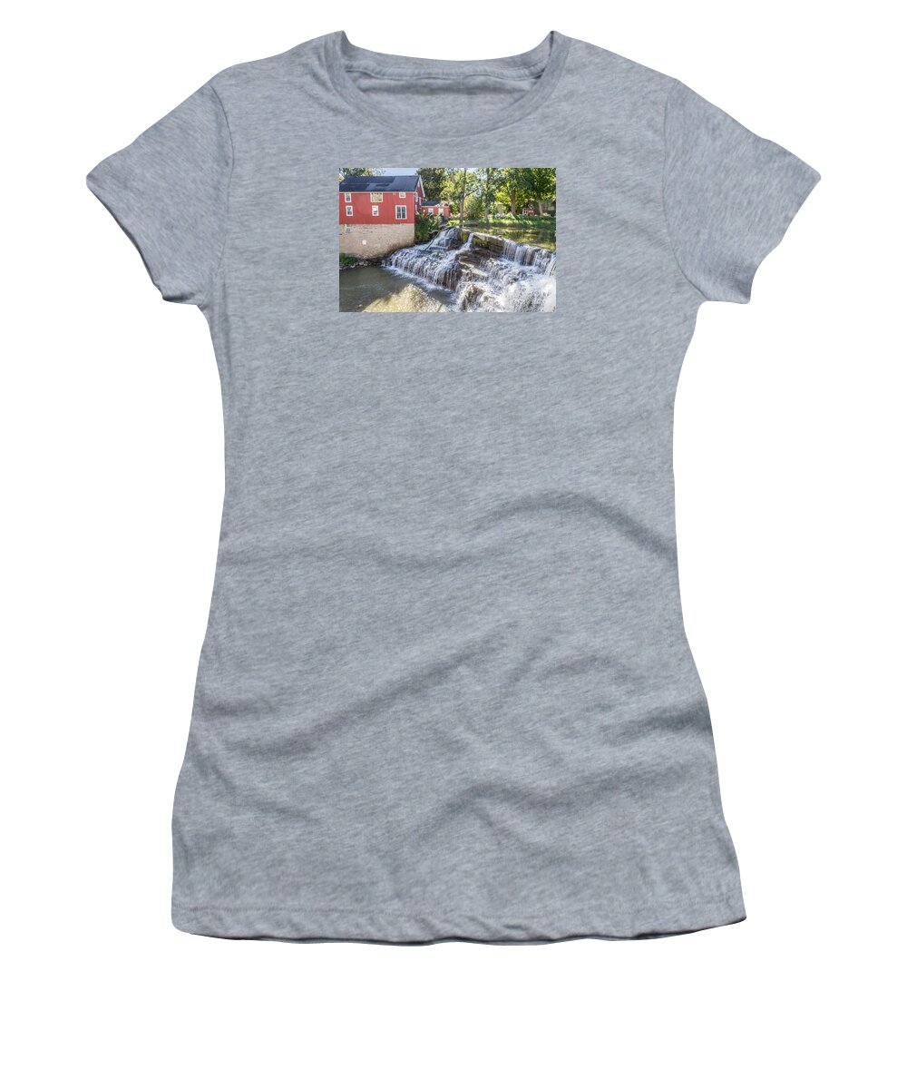 Honeoye Falls Women's T-Shirt featuring the photograph The Red Mill by William Norton