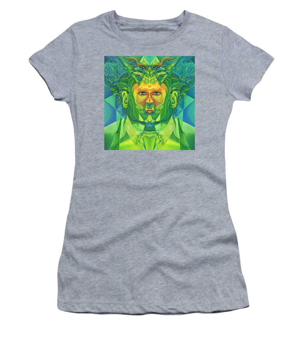 Cubism Women's T-Shirt featuring the painting The Reinvention Reinvented 1 by Brian Kirchner