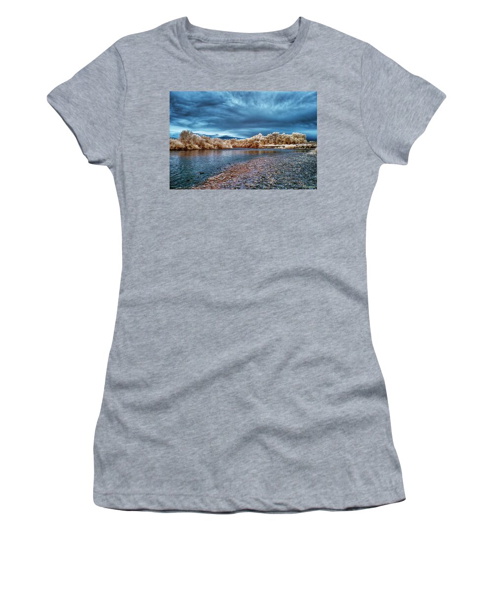 New Mexico Women's T-Shirt featuring the photograph The Rio Grande River in Infrared by Michael McKenney