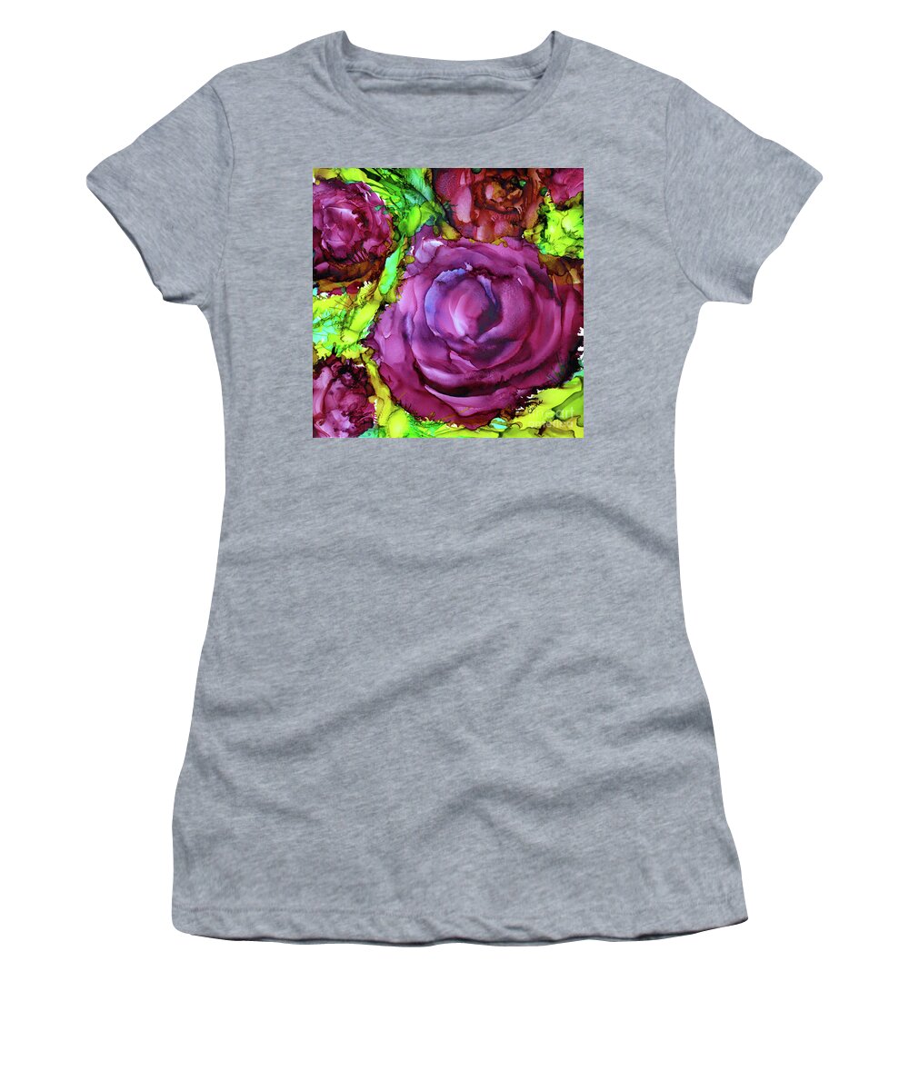 Garden Women's T-Shirt featuring the painting The Rose Garden by Eunice Warfel