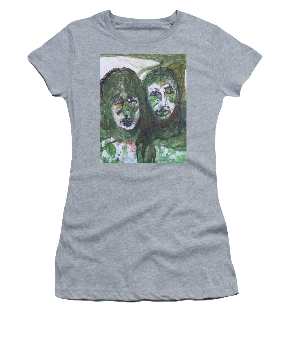 Expressive Women's T-Shirt featuring the painting The Scarf by Judith Redman