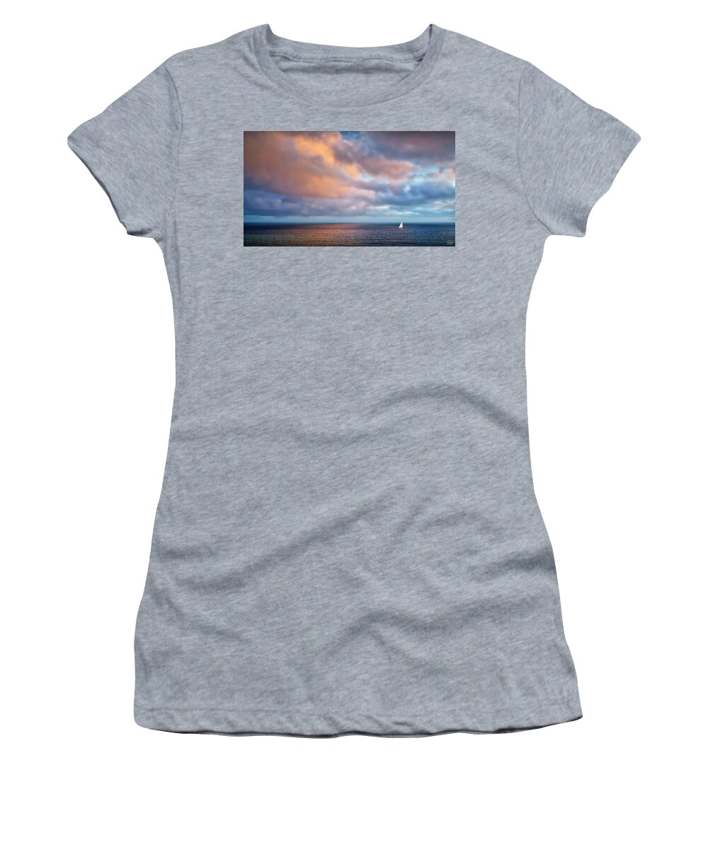 Pacific Ocean Women's T-Shirt featuring the photograph The Sea At Peace by Endre Balogh