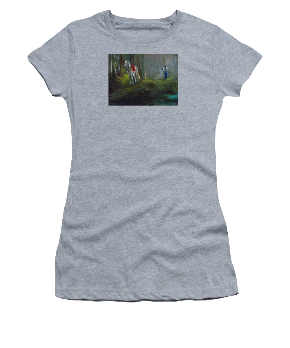 Horse Women's T-Shirt featuring the painting The Seeker II by Susan Esbensen