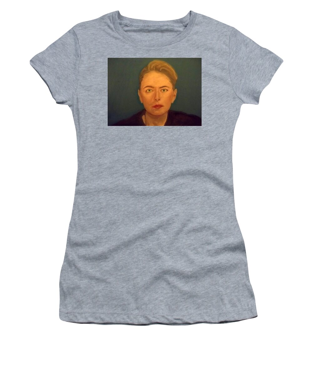 Lady Women's T-Shirt featuring the painting The Serious Lady by Peter Gartner