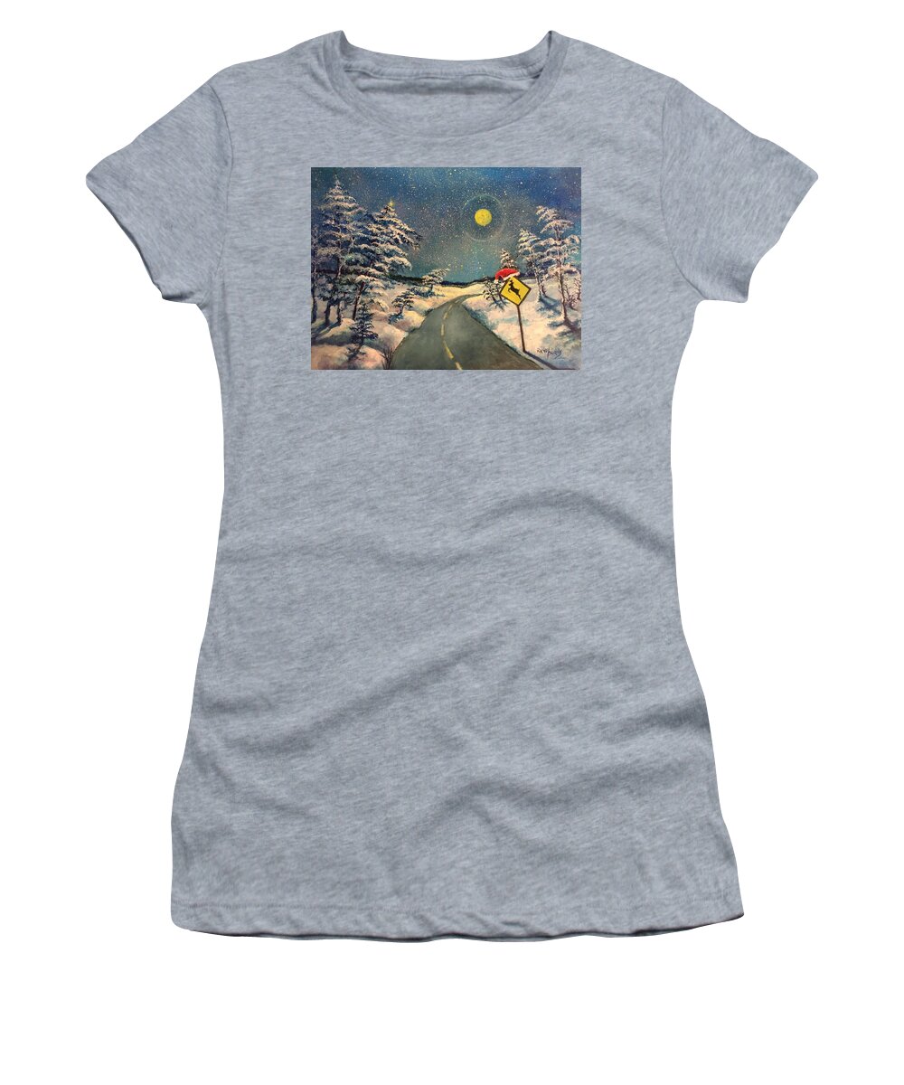Christmas Women's T-Shirt featuring the painting The Signs of Christmas by Rand Burns