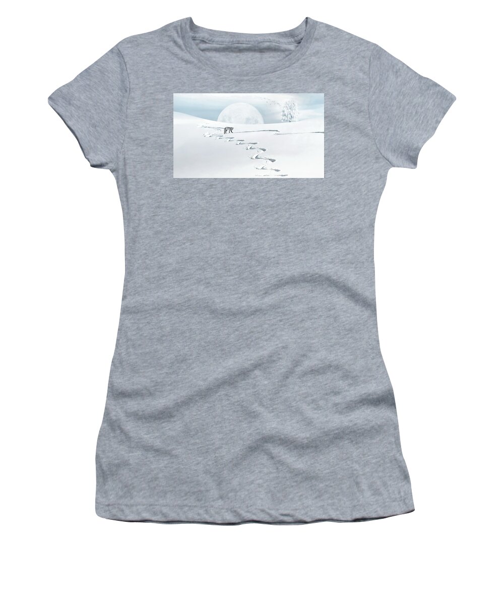 Fox Women's T-Shirt featuring the photograph The Silver Fox by Andrea Kollo