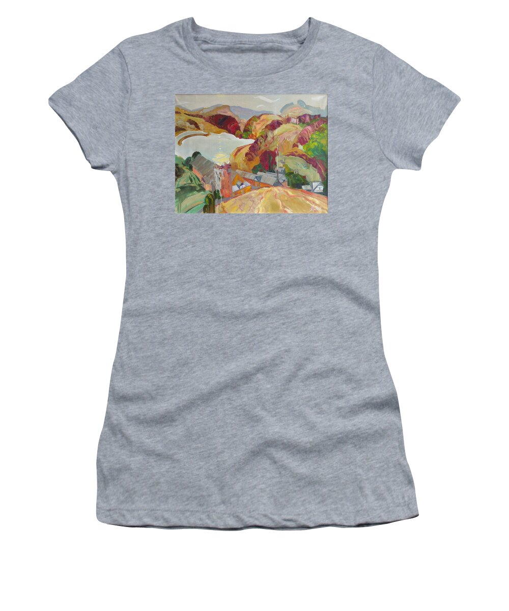 Oil Women's T-Shirt featuring the painting The Slovechansk Edge by Sergey Ignatenko