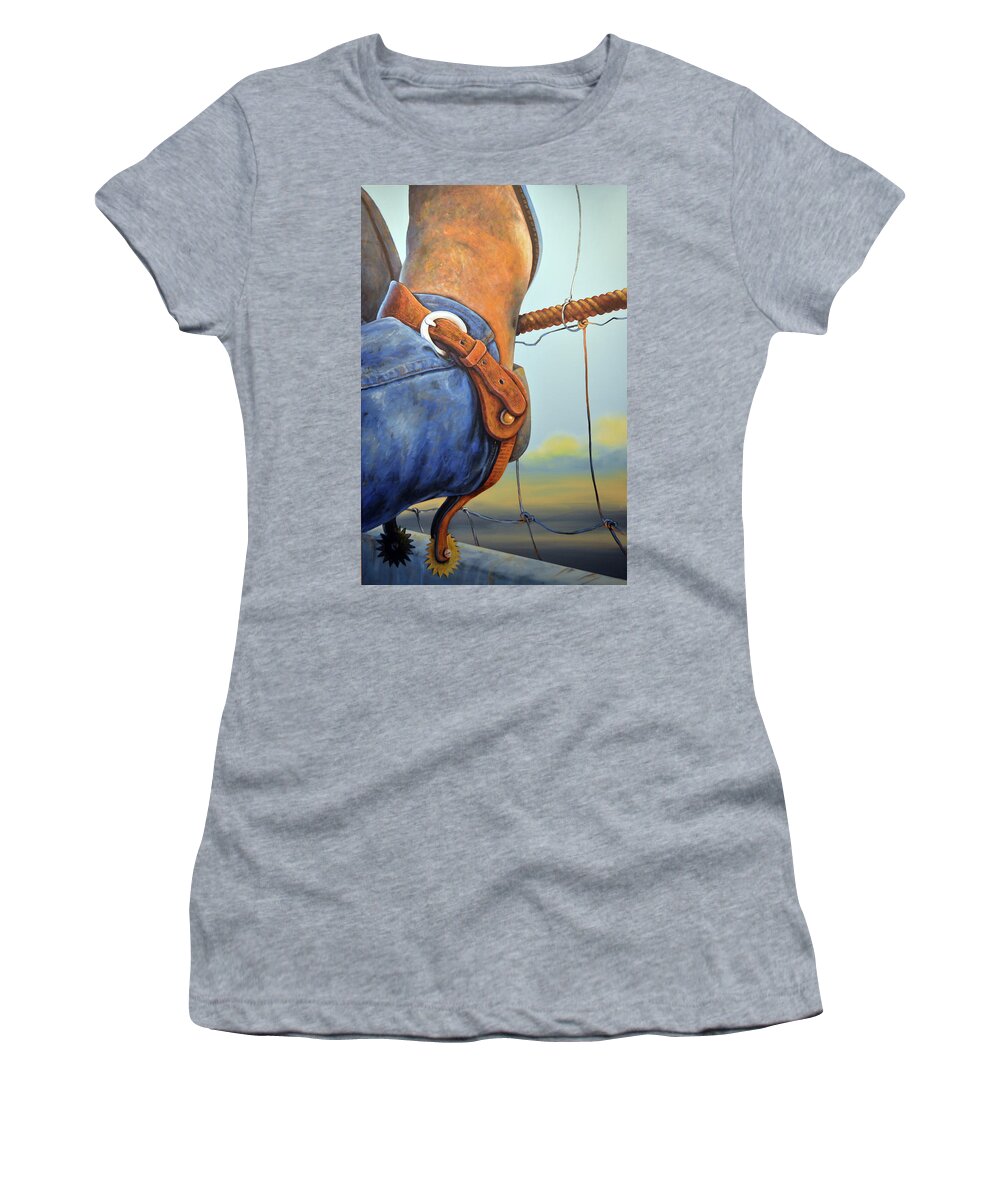 Cowboys Women's T-Shirt featuring the painting The Spirit of the West by Amy Giacomelli