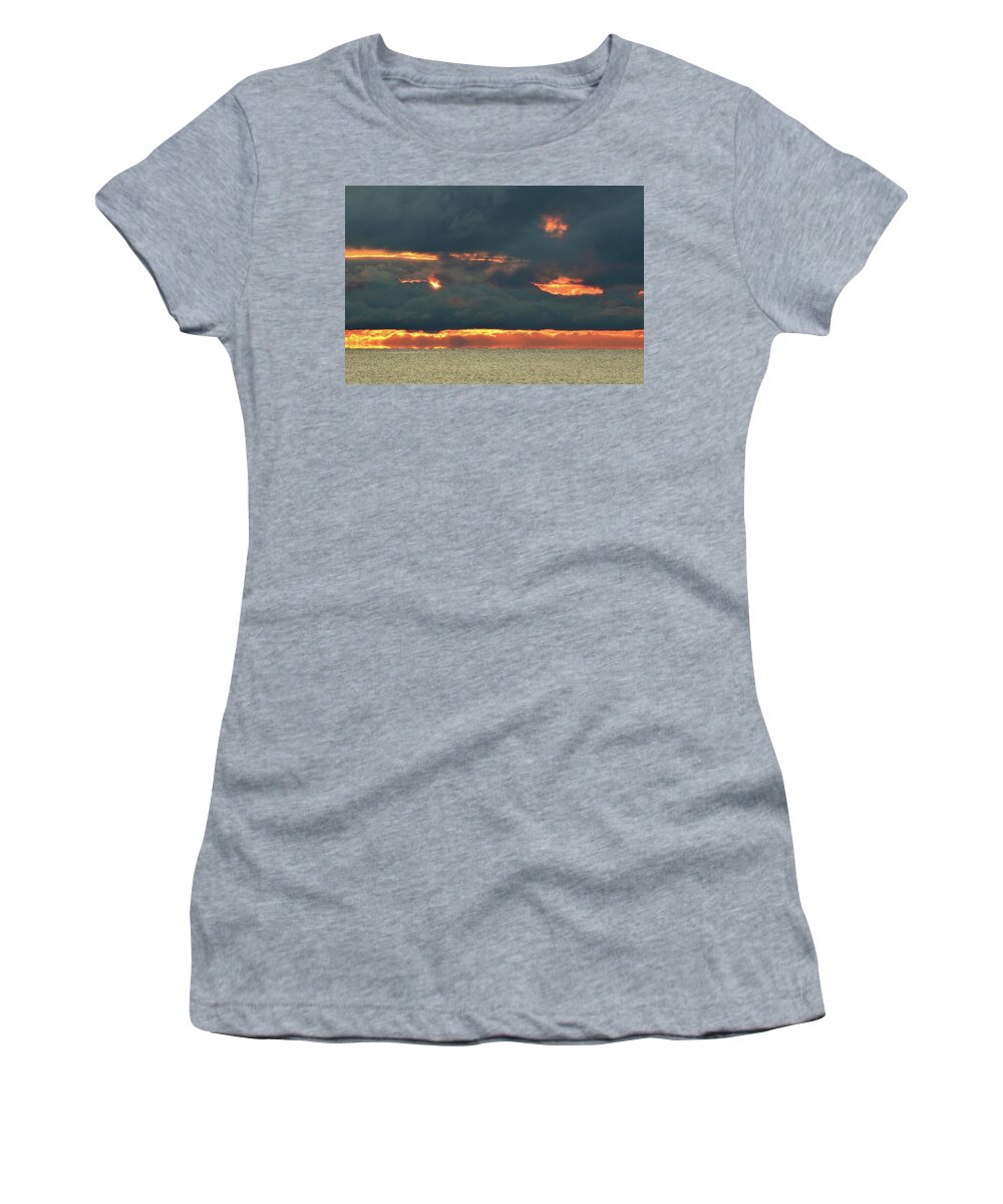 Abstract Women's T-Shirt featuring the photograph The Sun Hiding In A Cloud by Lyle Crump