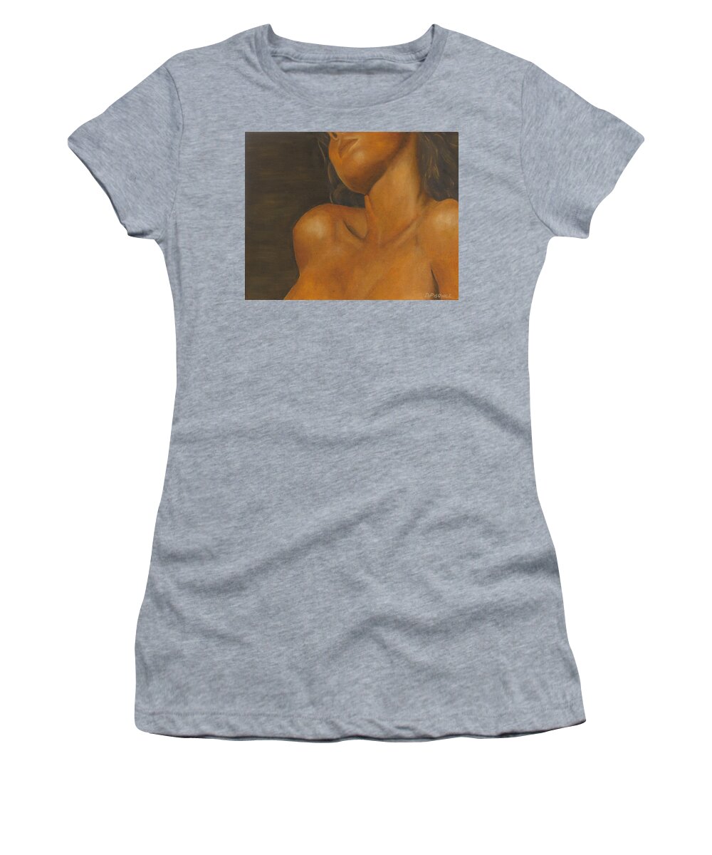 Woman Women's T-Shirt featuring the painting The Sun Will Set For You by Dana DiPasquale