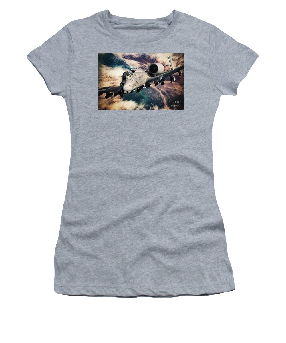 A10 Women's T-Shirt featuring the digital art The Tank Buster by Airpower Art
