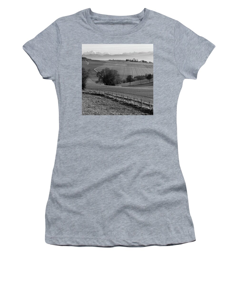 Women's T-Shirt featuring the photograph The View From Beautiful Burtigny by Aleck Cartwright