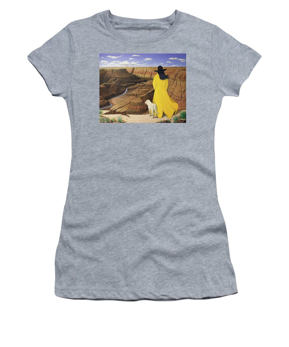 Grand Canyon Women's T-Shirt featuring the painting The View by Lance Headlee
