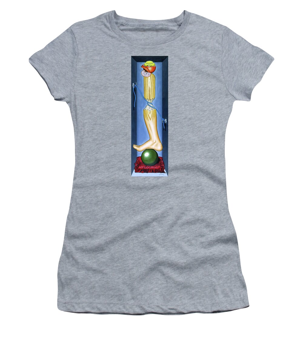  Women's T-Shirt featuring the painting The Waiting Room by Paxton Mobley