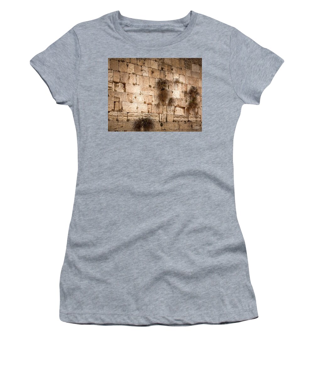 Kotel. The Wall Women's T-Shirt featuring the photograph The Wall by Endre Balogh